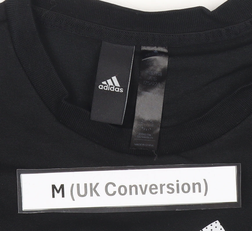 Adidas Men’s Black Sweatshirt M Crew Neck Pullover Logo Sportswear