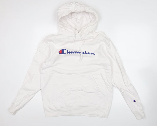 Champion Men’s White XL Pullover Hoodie Logo Graphic Sweatshirt