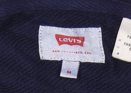 Levi's Mens Blue Pullover Hoodie M Logo Graphic Cotton