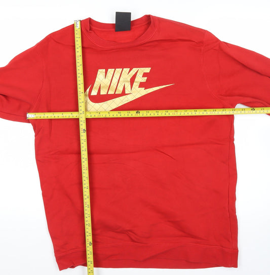 Nike Men’s Red XL Pullover Sweatshirt Crew Neck Sports Logo