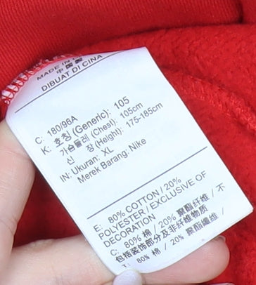 Nike Men’s Red XL Pullover Sweatshirt Crew Neck Sports Logo