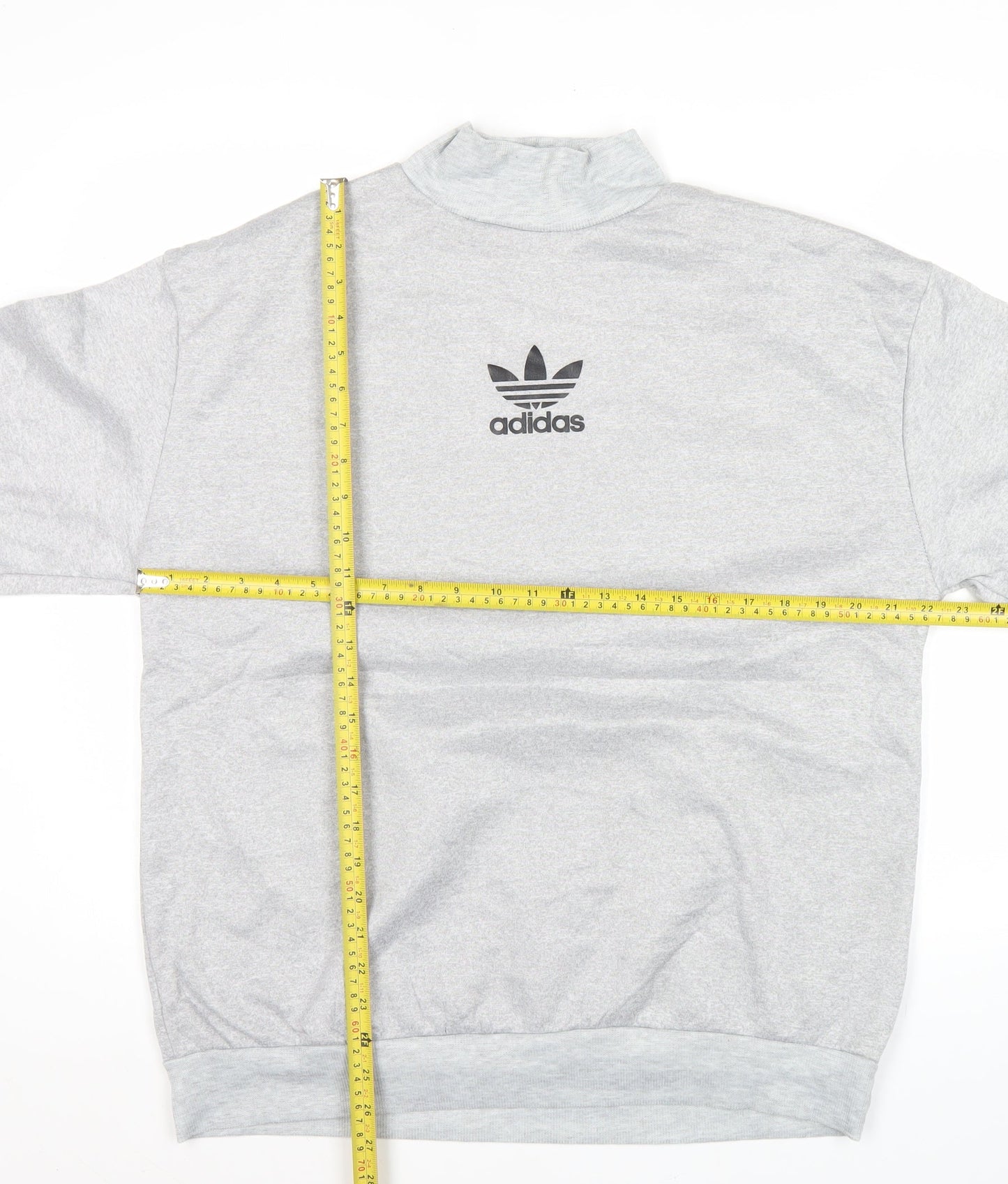 Adidas Mens Grey XL Pullover Sweatshirt Logo High Neck