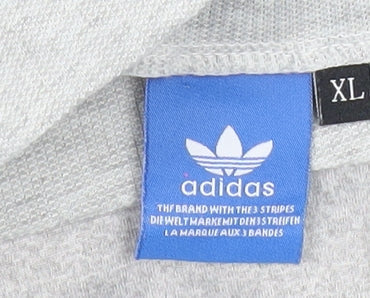 Adidas Mens Grey XL Pullover Sweatshirt Logo High Neck