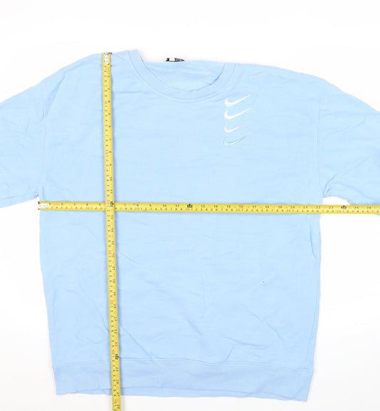 Nike Men's Blue 2XL Pullover Sweatshirt Logo Graphic Crew Neck