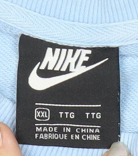 Nike Men's Blue 2XL Pullover Sweatshirt Logo Graphic Crew Neck