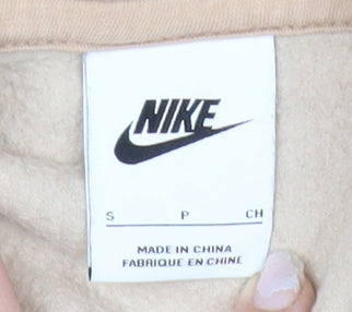 Nike Men’s Beige Pullover Hoodie Small Hooded Fleece Sweatshirt