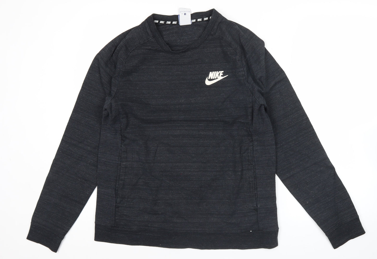 Nike Men's Black Small Pullover Sweatshirt Crew Neck Logo Sportswear