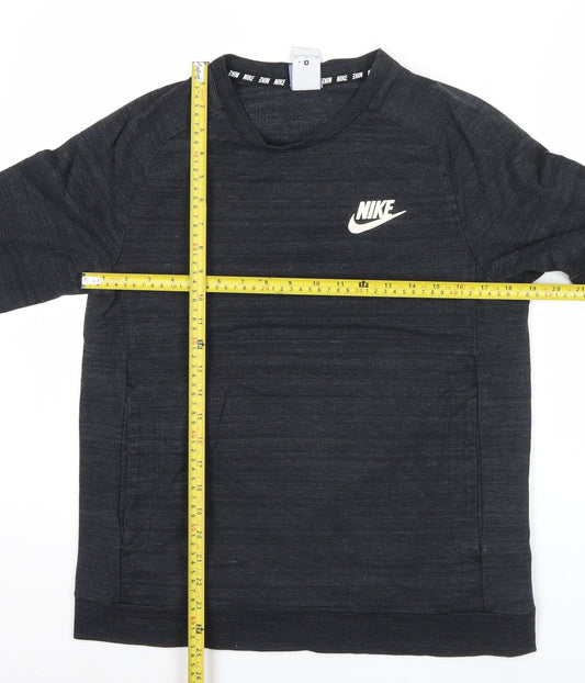 Nike Men's Black Small Pullover Sweatshirt Crew Neck Logo Sportswear