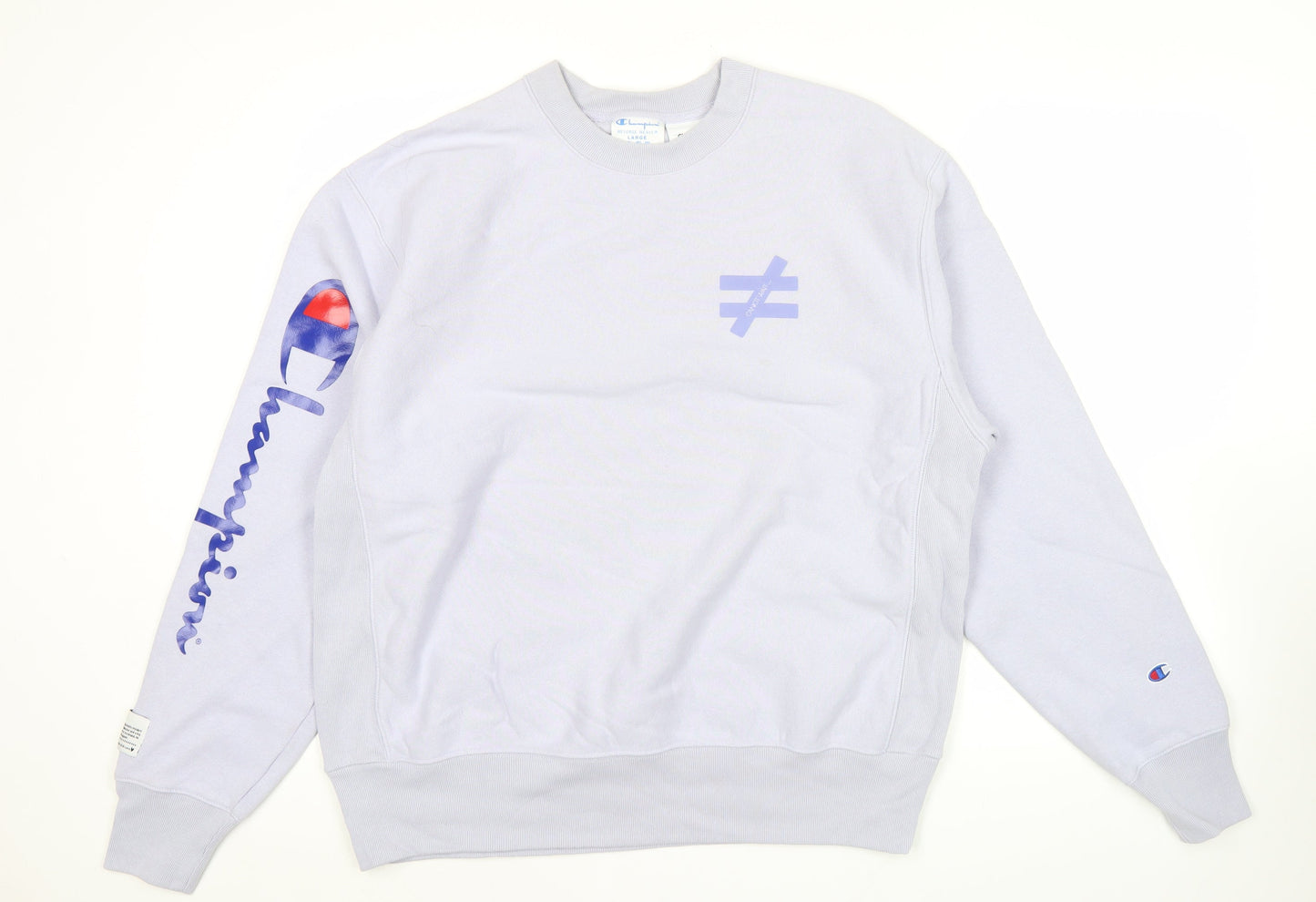 Champion Men’s Grey Reverse Weave Sweatshirt L Pullover Crew Neck Logo