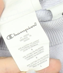 Champion Men’s Grey Reverse Weave Sweatshirt L Pullover Crew Neck Logo