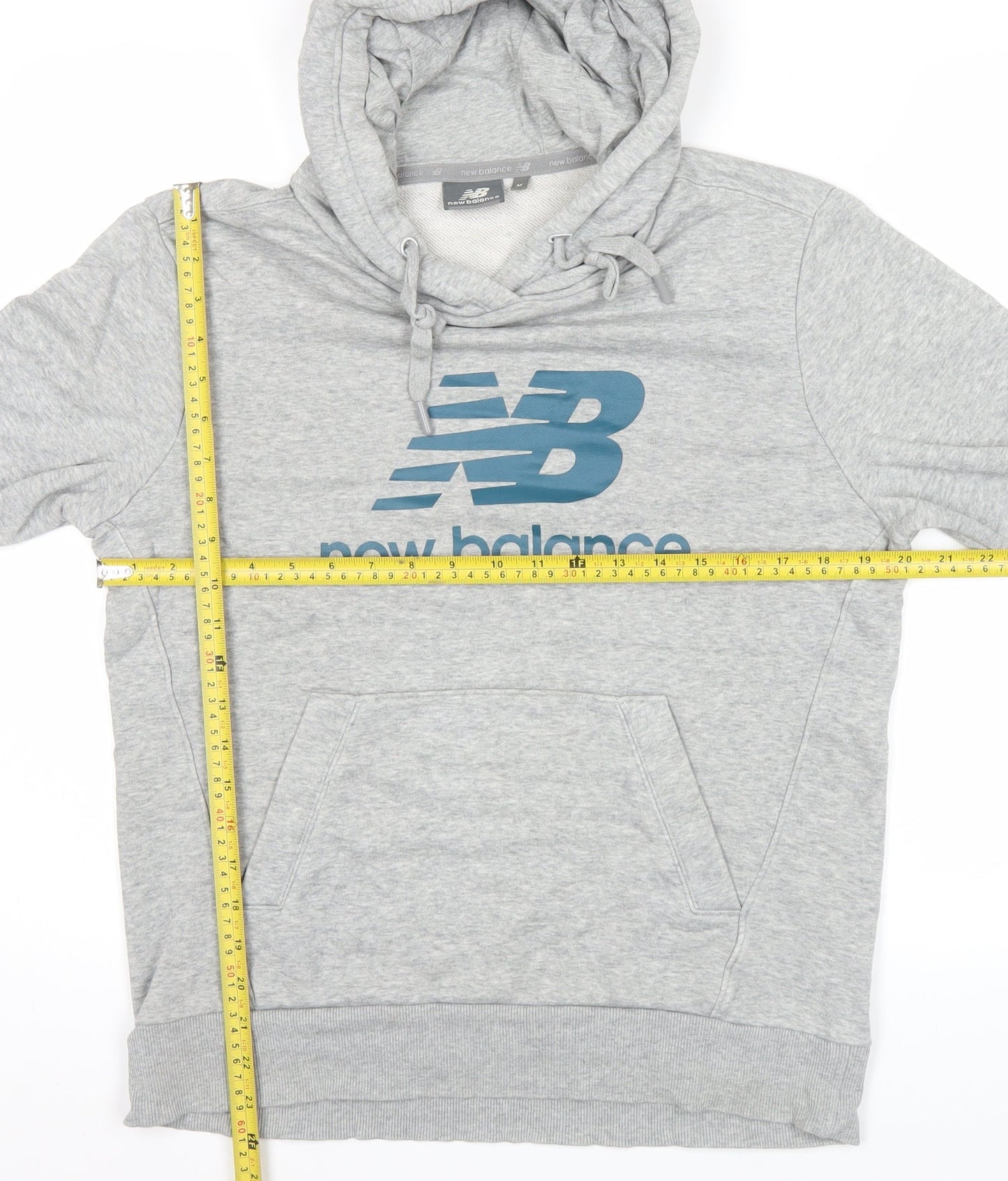 New Balance Men’s Grey Pullover Hoodie Size M Logo Sportswear