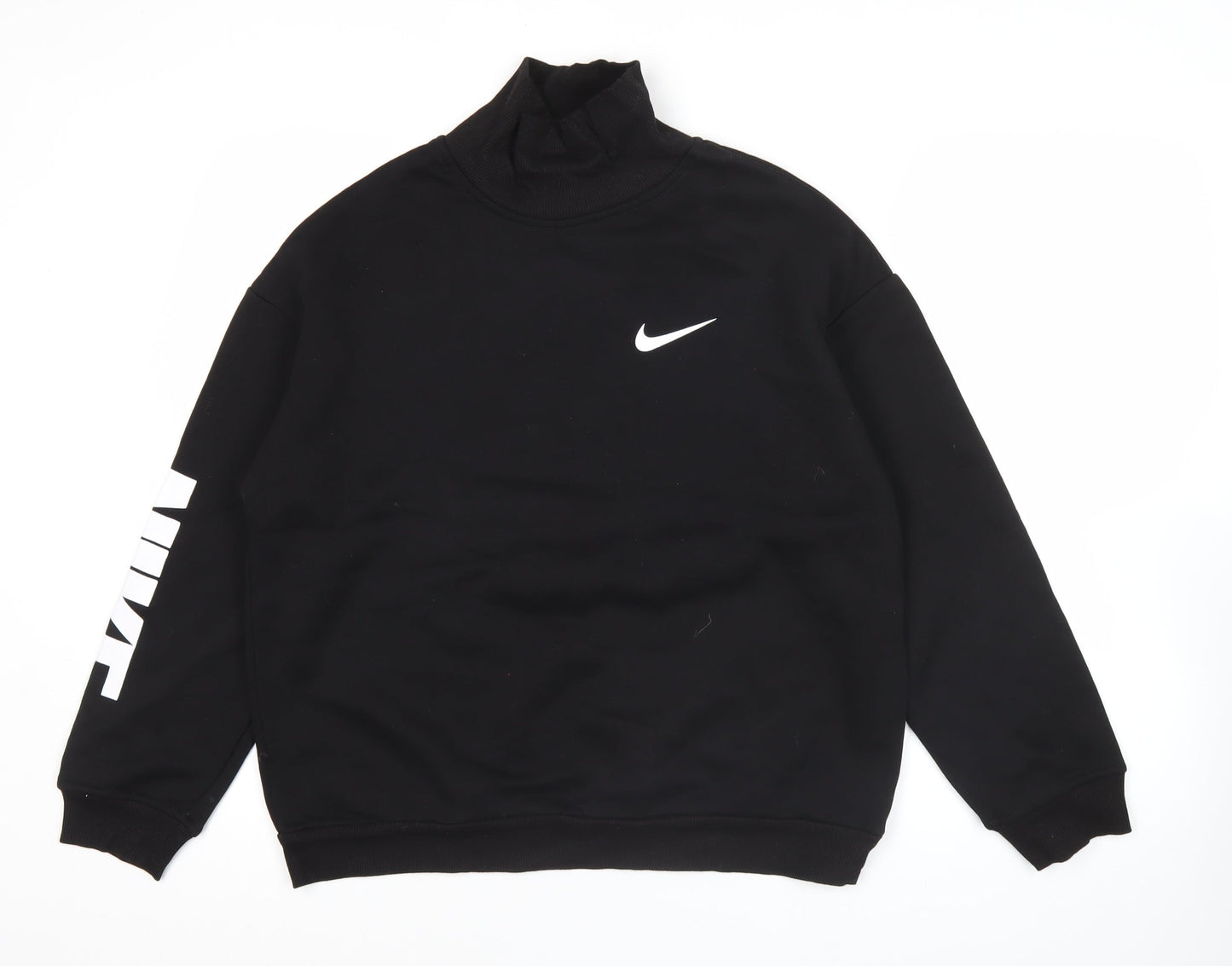Nike Mens Black M High Neck Graphic Logo Sweatshirt