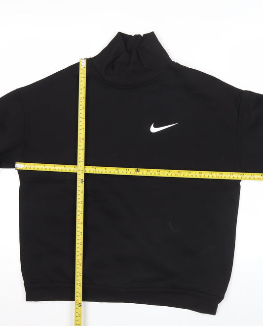 Nike Mens Black M High Neck Graphic Logo Sweatshirt