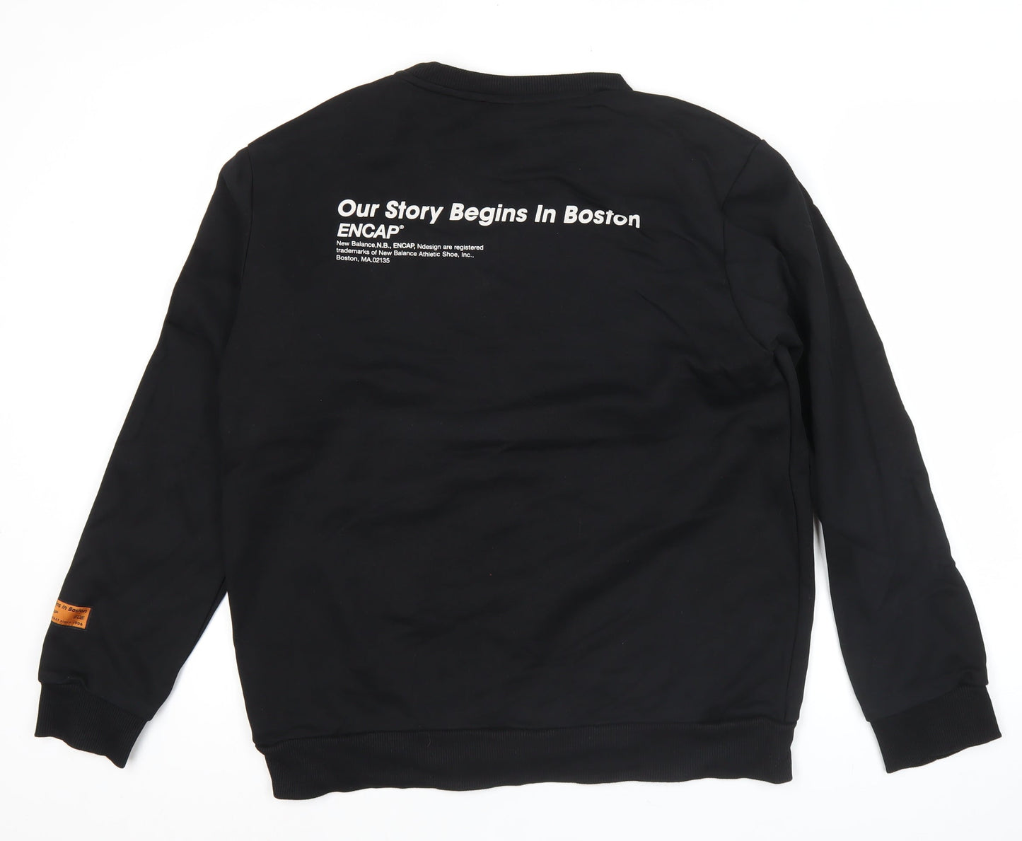 New Balance Mens Black L Pullover Sweatshirt Crew Neck Sportswear