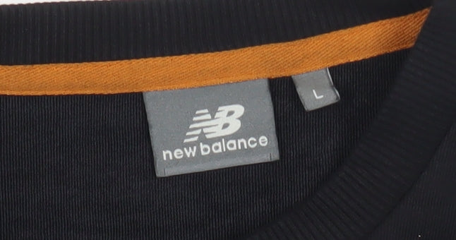 New Balance Mens Black L Pullover Sweatshirt Crew Neck Sportswear