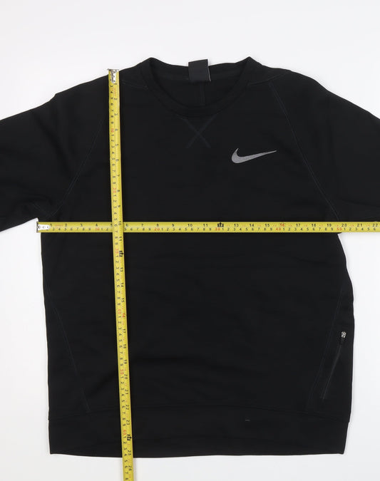 Nike Men’s Black Dri-Fit Pullover Sweatshirt Size M Crew Neck
