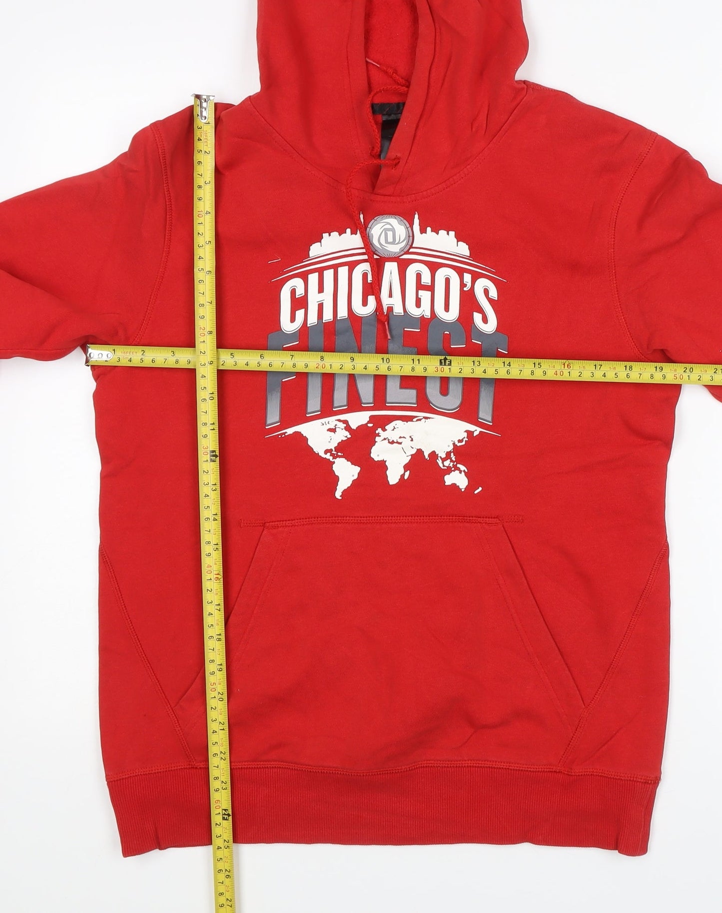 Adidas Men’s Red Pullover Hoodie Size M Graphic Print Chicago Sports
