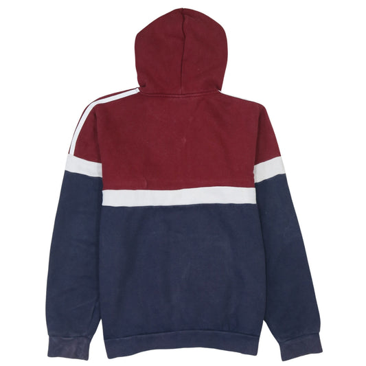 Adidas Boys Red Blue Colourblock Pullover Hoodie 15-16 Years 1/2 Zip