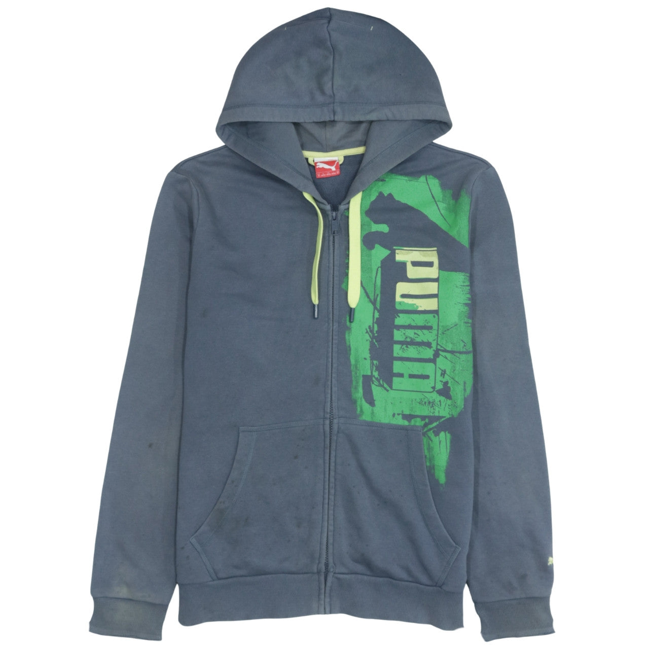 Puma Mens Blue Full Zip Hoodie M Graphic Print Sportswear