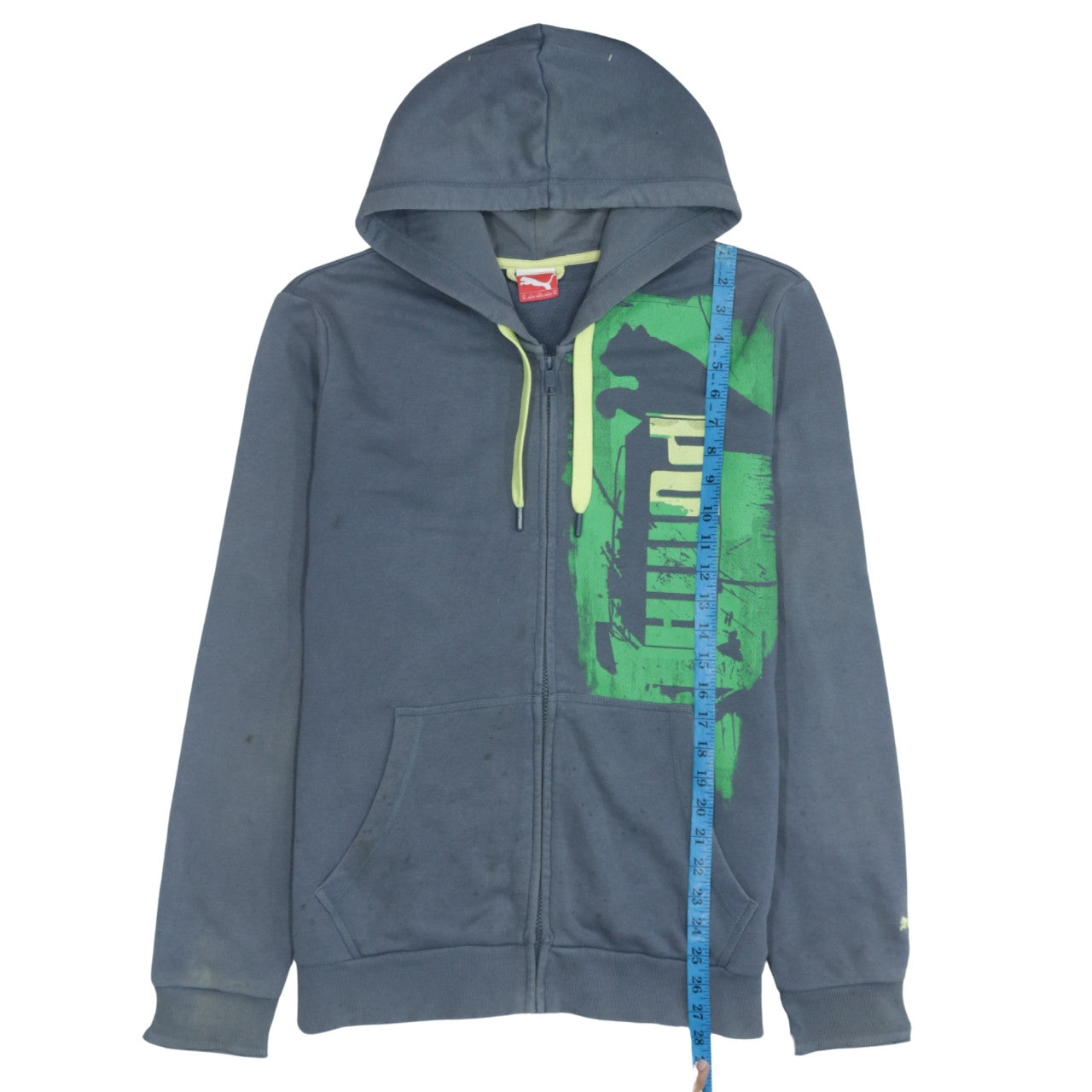 Puma Mens Blue Full Zip Hoodie M Graphic Print Sportswear