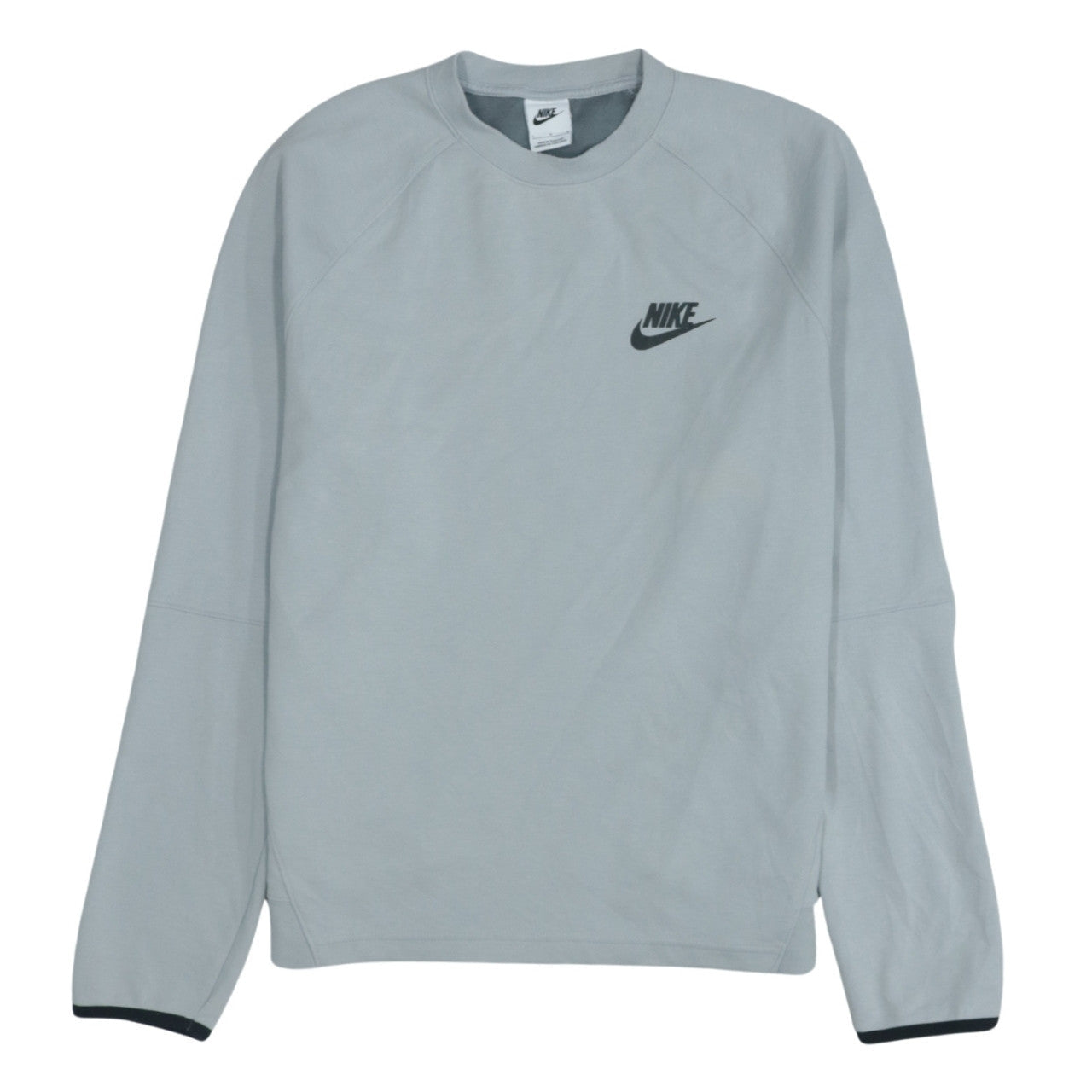 Nike Men’s Grey Logo Pullover Sweatshirt Size M Crew Neck Long Sleeve