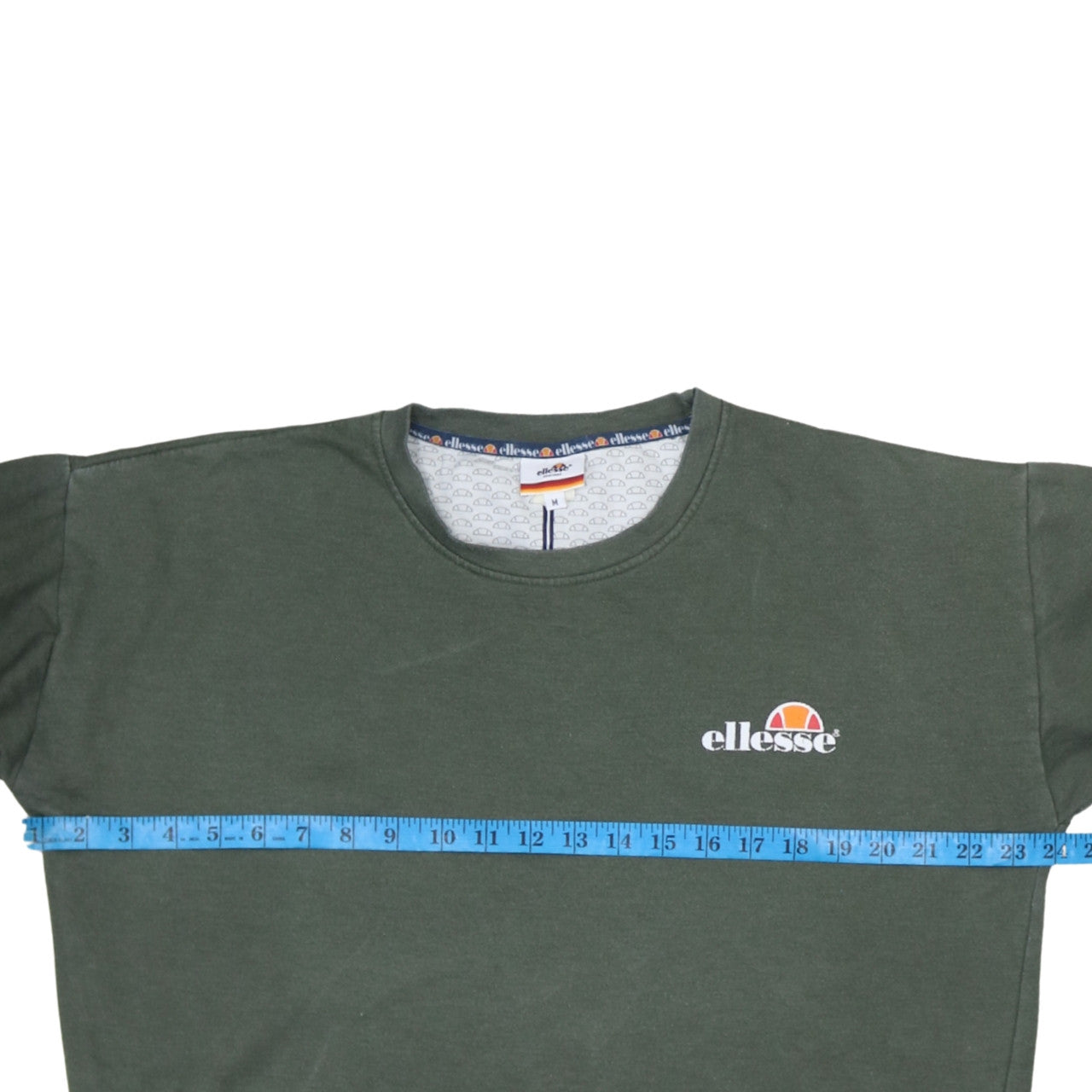 Ellesse Mens Green Sweatshirt Size M Crew Neck Pullover Logo Sportswear