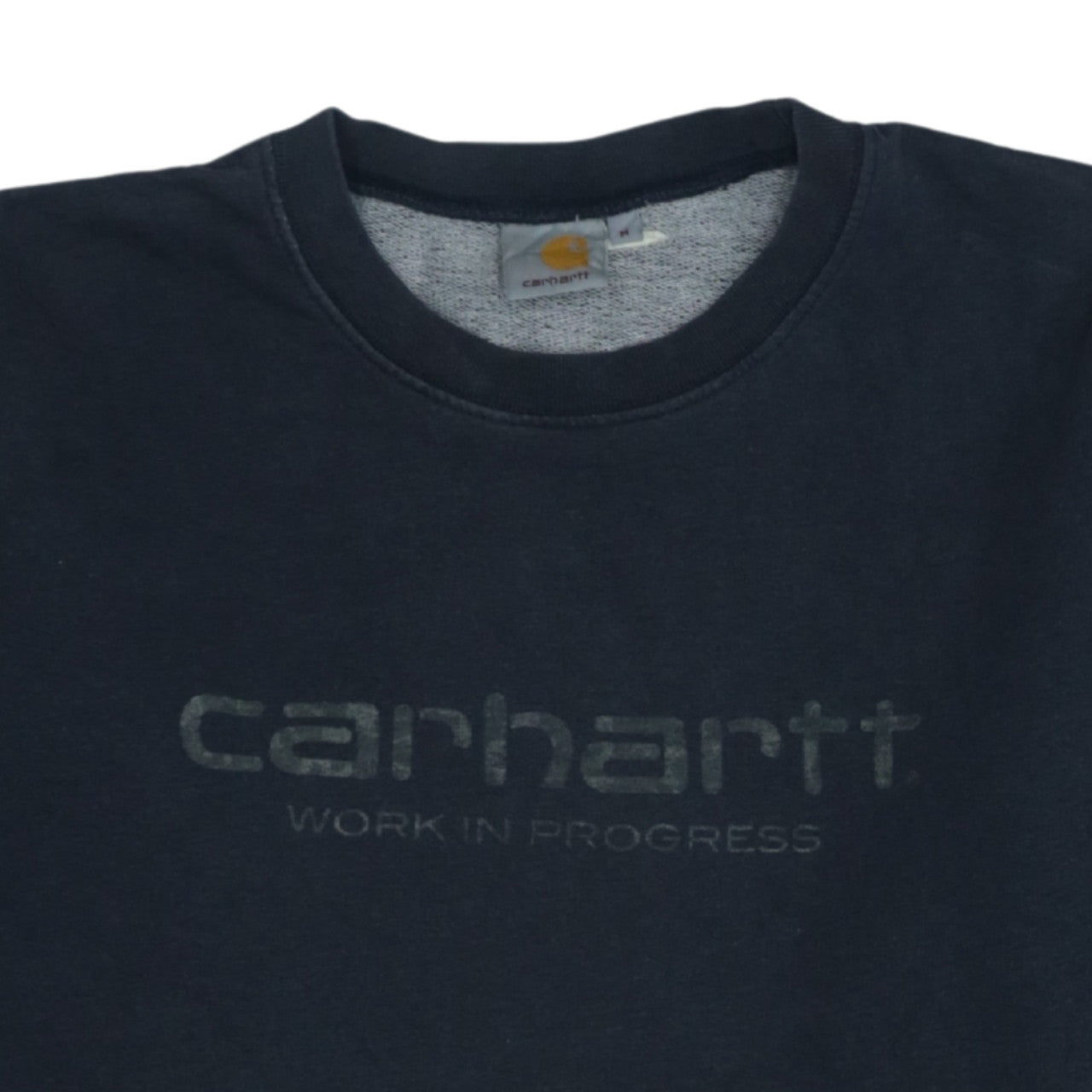 Carhartt Men’s Black Sweatshirt M Pullover Crew Neck Logo Fleece