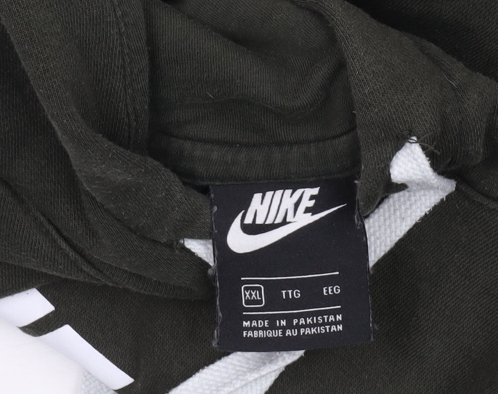 Nike Men’s Green 2XL Pullover Hoodie Graphic Logo Sportswear