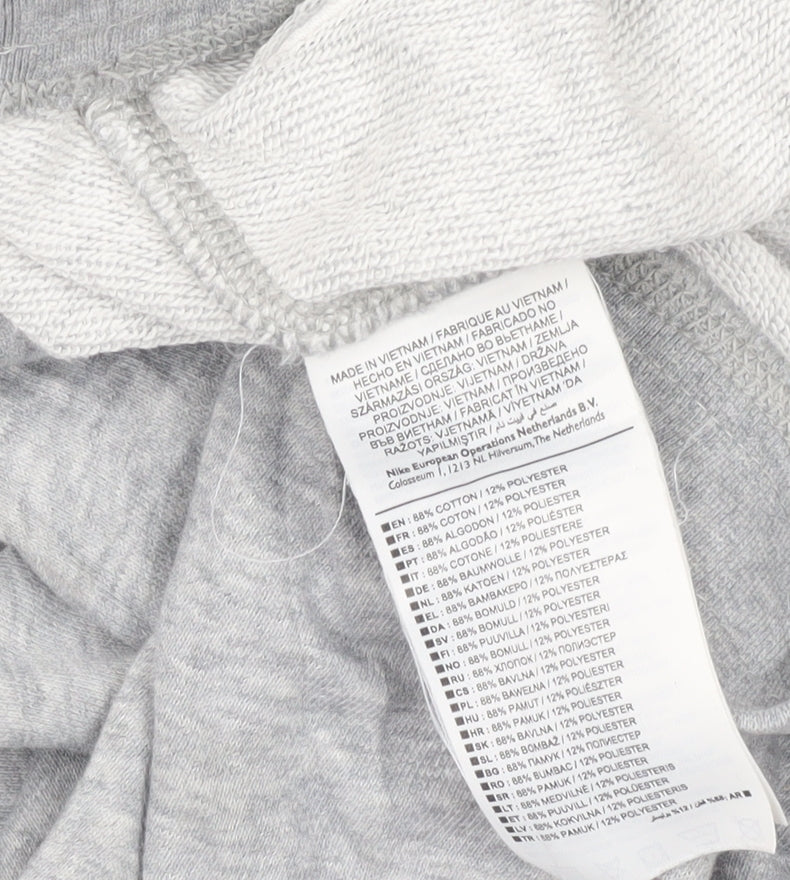 Nike Womens Grey Jogger Sweatpants L Tapered Fit Cotton Blend