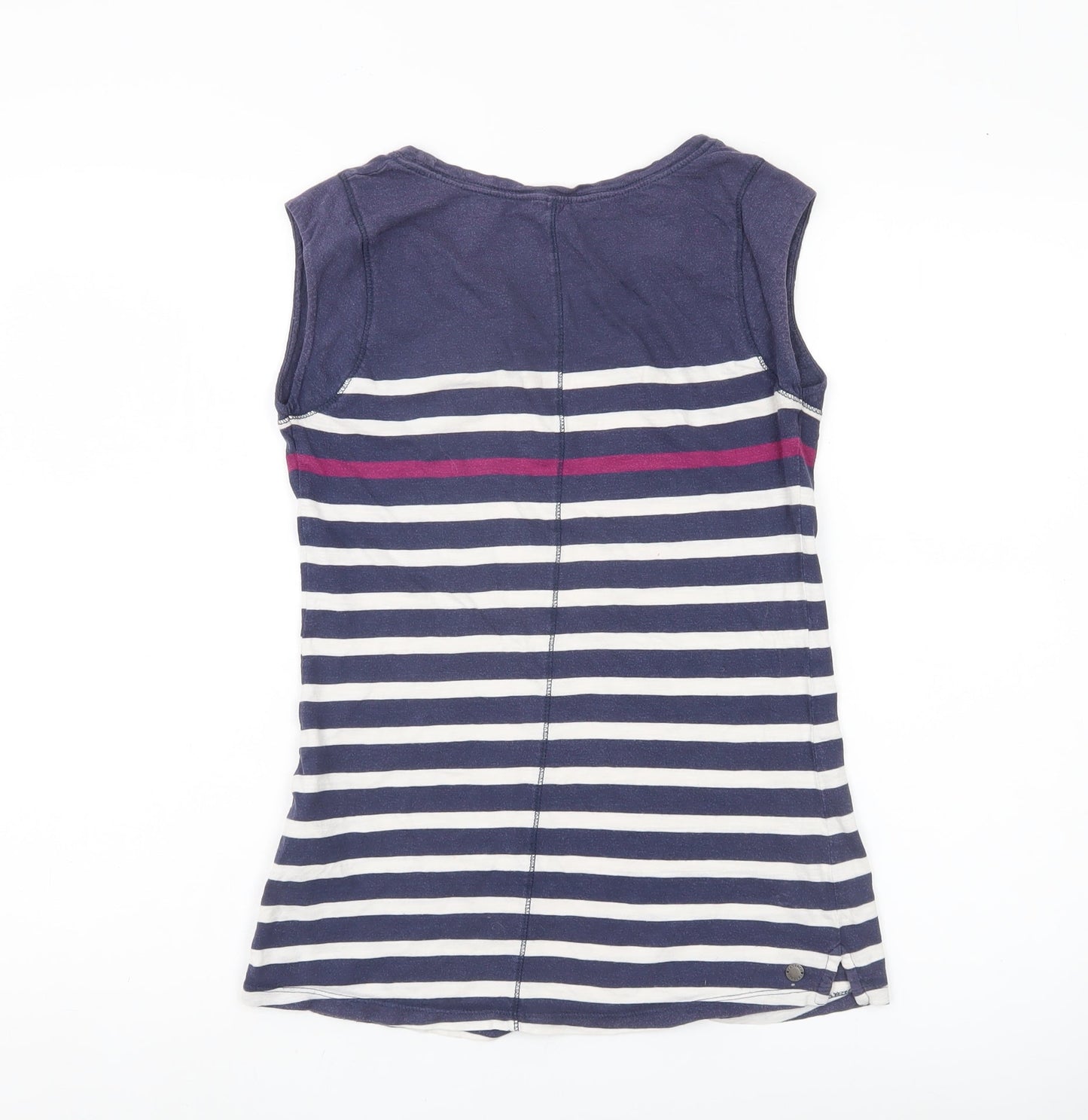 FatFace Women’s Blue Striped Cotton Tank Top Size 6 Scoop Neck