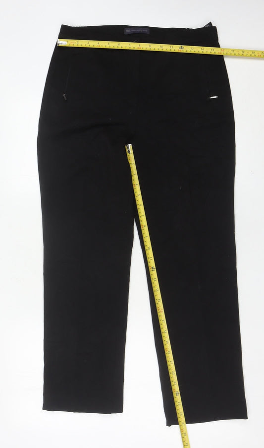 Marks and Spencer Women Black Size 10 Straight Leg Trousers