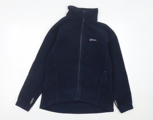 Berghaus Womens Blue Fleece Jacket Size 10 Full Zip Outdoor Hiking