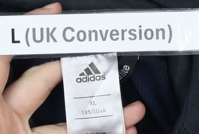 Adidas Men’s Blue L Full Zip Hoodie with Logo Graphic