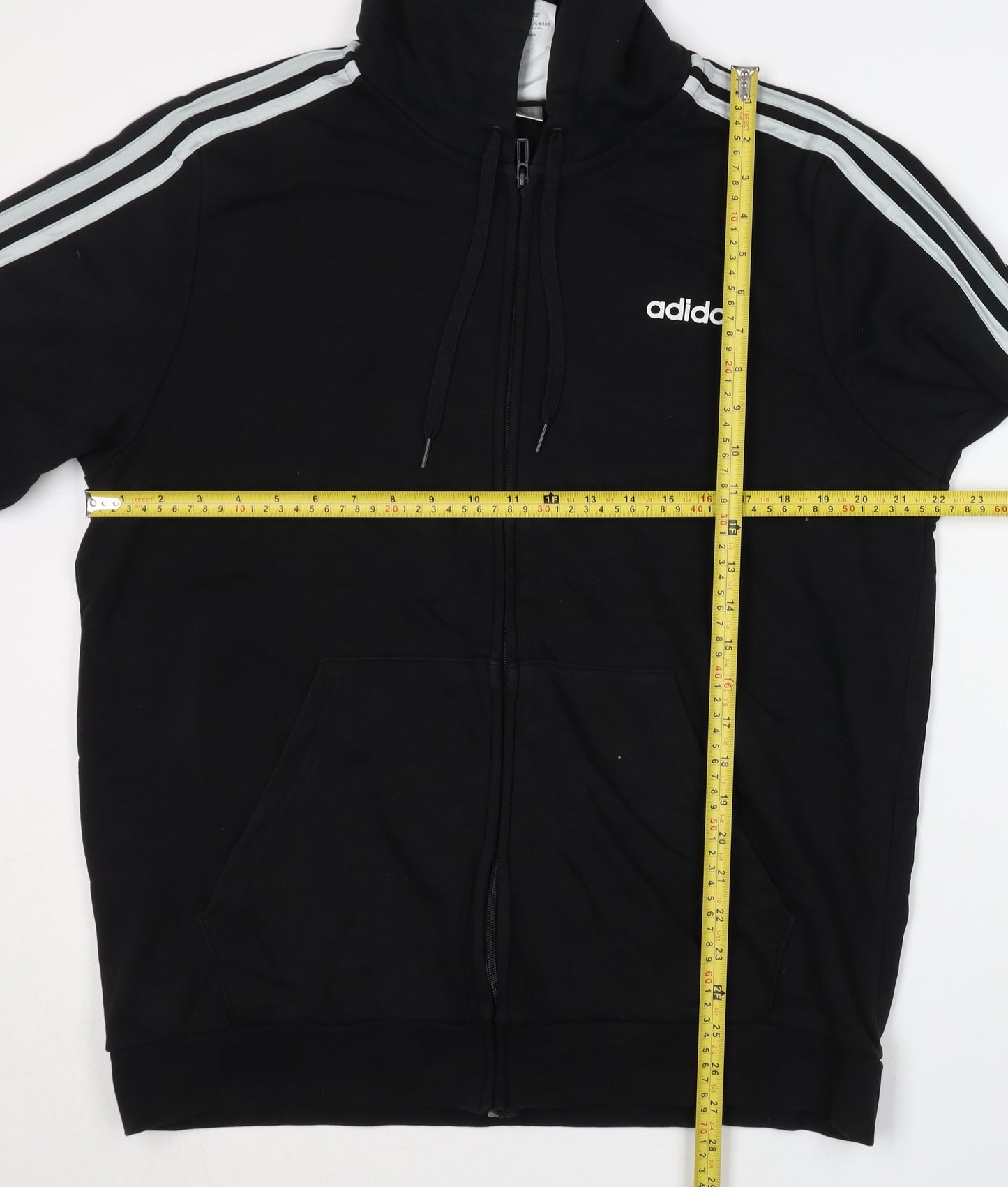 Adidas Men’s Black Full Zip Hoodie Size L Sportswear Cotton Blend