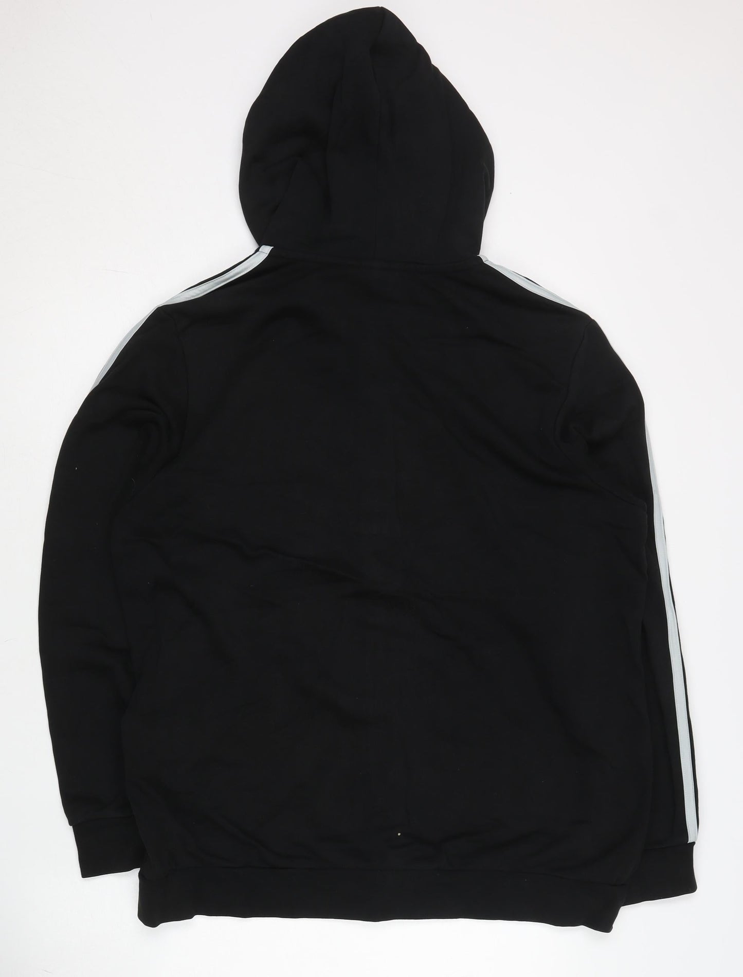 Adidas Men’s Black Full Zip Hoodie Size L Sportswear Cotton Blend