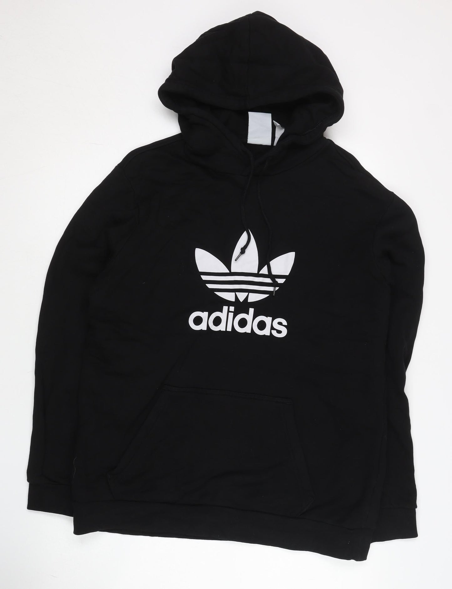 adidas Mens Black Pullover Hoodie Size L Logo Sportswear