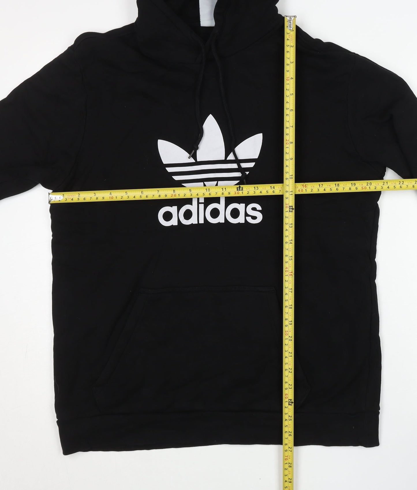 adidas Mens Black Pullover Hoodie Size L Logo Sportswear