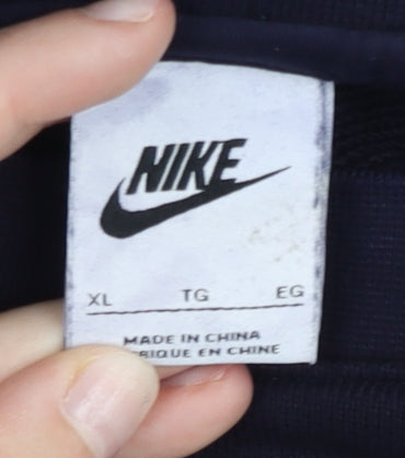 Nike Mens XL Blue Crew Neck Pullover Sweatshirt Embroidered Logo