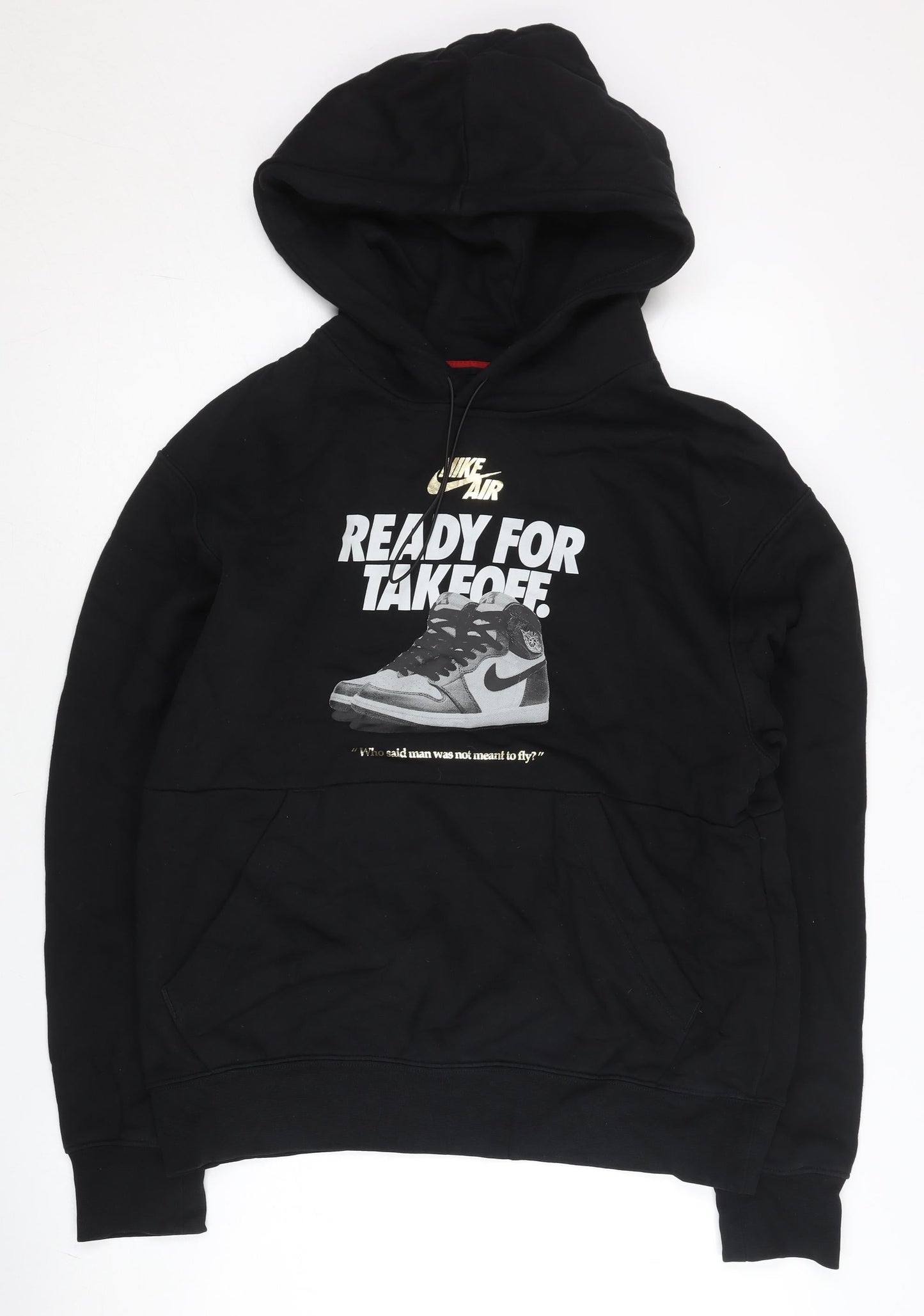 Jordan Men’s Black Pullover Hoodie M Graphic Nike Air Ready For Takeoff