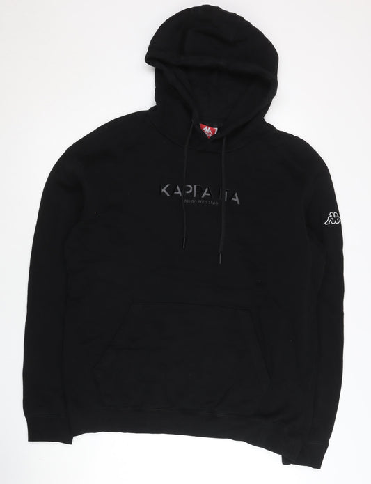Kappa Men’s Black XL Pullover Hoodie Logo Sportswear