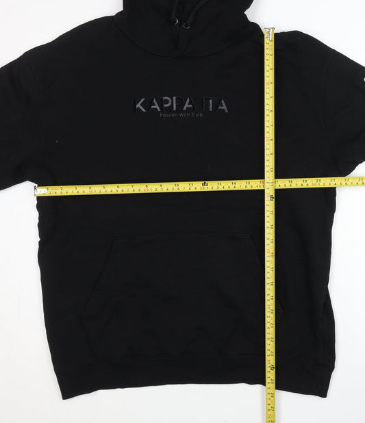 Kappa Men’s Black XL Pullover Hoodie Logo Sportswear