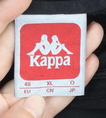 Kappa Men’s Black XL Pullover Hoodie Logo Sportswear