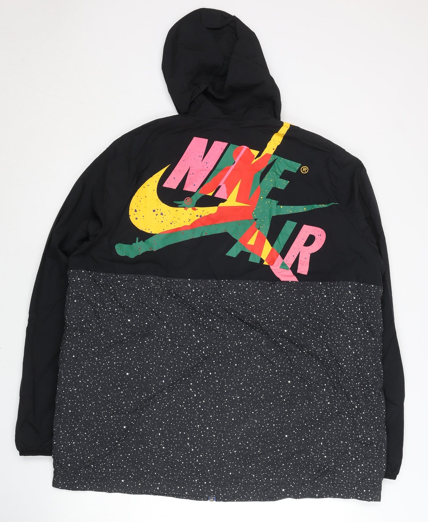 Nike Jordan Men’s Black XL Windbreaker Jacket Hooded Full Zip