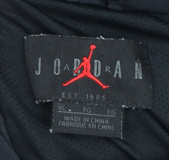 Nike Jordan Men’s Black XL Windbreaker Jacket Hooded Full Zip