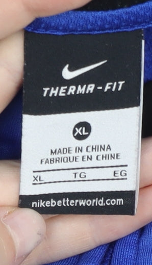 Nike Men’s Blue XL Full Zip Therma-Fit Hoodie Basketball Sports