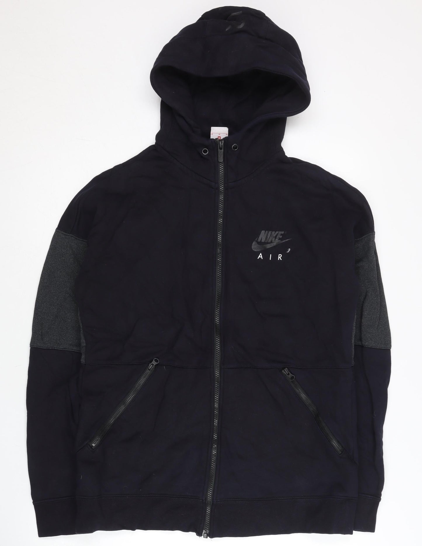 Nike Men’s Black Full Zip Hoodie Size M Cotton Blend Sportswear