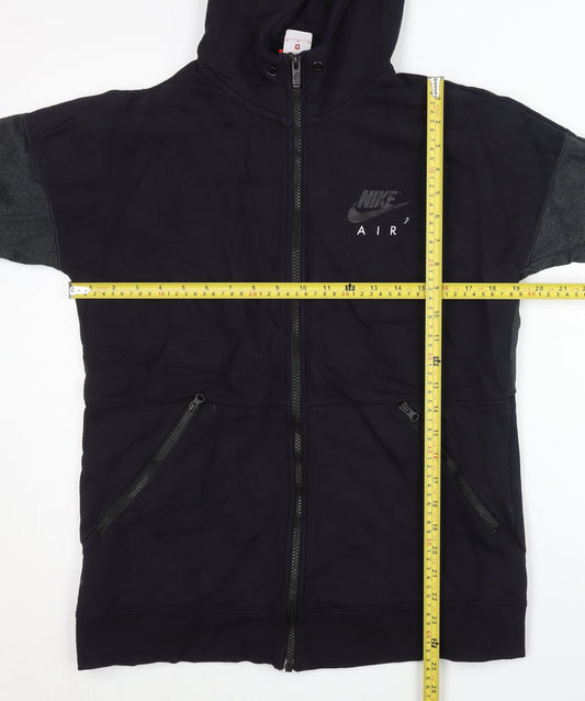 Nike Men’s Black Full Zip Hoodie Size M Cotton Blend Sportswear