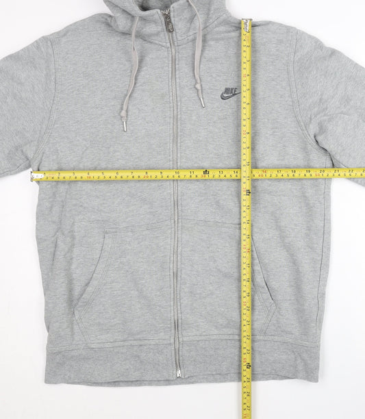 Nike Mens Grey Full Zip Hoodie L Sportswear Cotton Blend