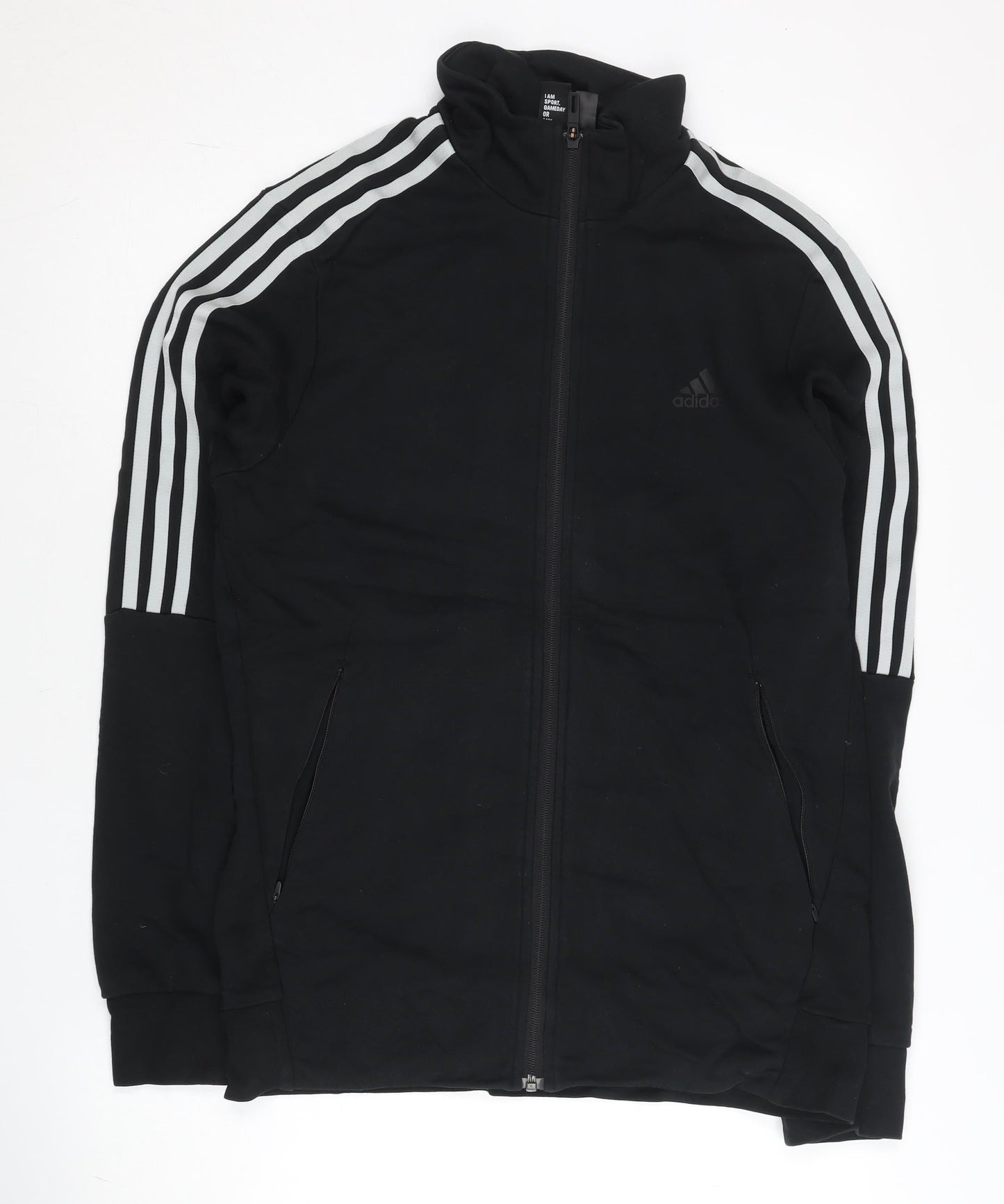 Adidas Men's Black L Track Jacket Full Zip Sportswear