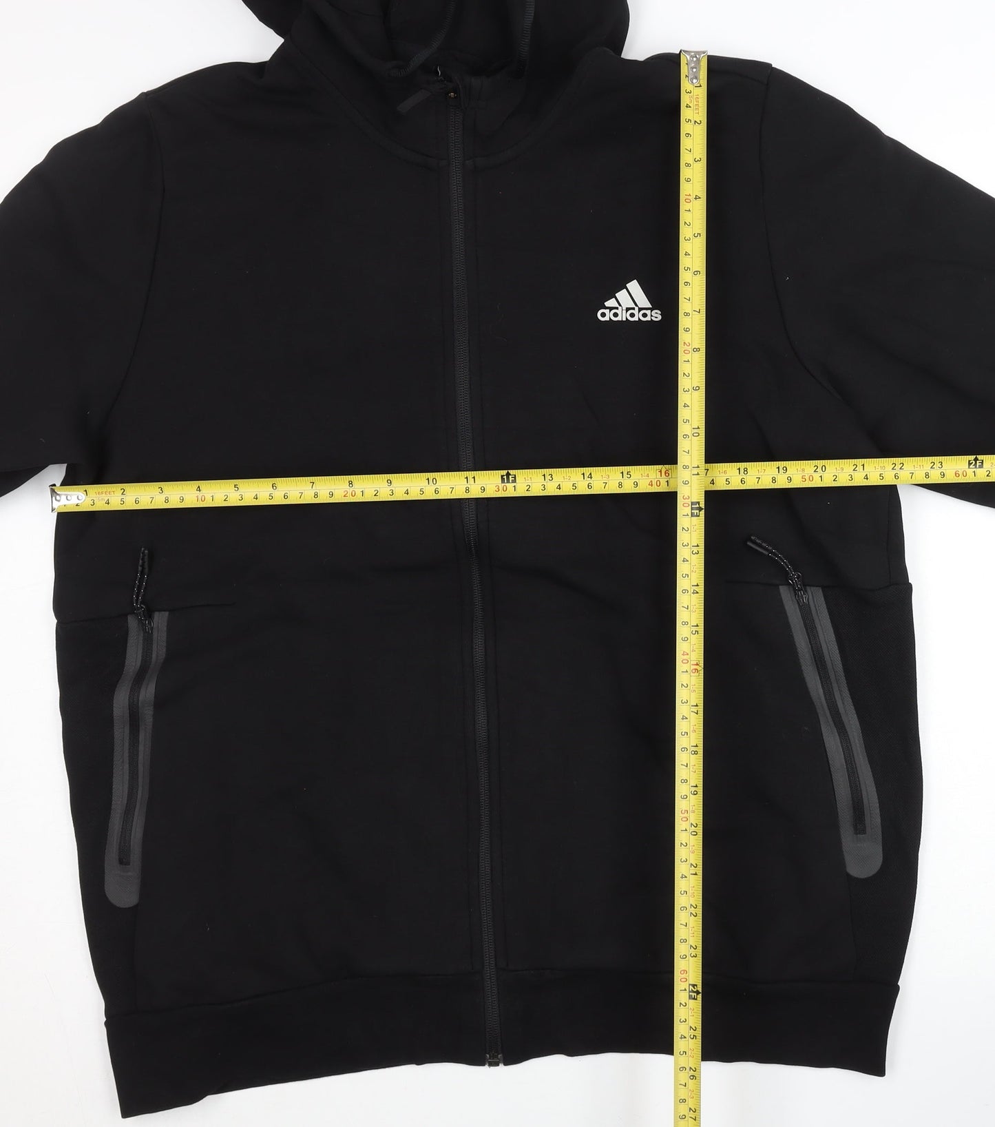 Adidas Men’s Black Full Zip Hoodie L Regular Fit Sportswear